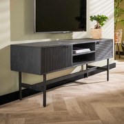 TV-meubel Zwart Mangohout - 140x40x55cm.