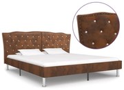 vidaXL Bedframe kunstsuède bruin 180x200 cm