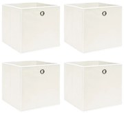 vidaXL Opbergboxen 4 st 32x32x32 cm stof wit