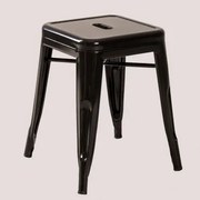 Stapelbare Lage Kruk 45 Cm In Staal Lix Zwart - Sklum