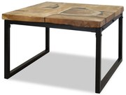 vidaXL Salontafel 60x60x40 cm teakhout en hars