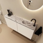 Mondiaz Ture DLux toiletmeubel 100cm talc met wastafel glace rechts met kraangat