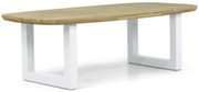Dining Tuintafel rechthoekig 240 x 100 cm Aluminium/Teak Wit Falcon/Talai