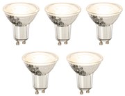 Set van 5 GU10 dimbare LED lamp 8W 650 lm 2700K