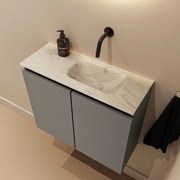 Mondiaz Ture DLux toiletmeubel 60cm smoke met wastafel ostra rechts zonder kraangat