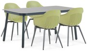 Tuinset 4 personen 160 cm Aluminium Groen Lifestyle Garden Furniture Lissabon/Tavano