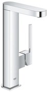 GROHE Plus waterbesparende wastafelkraan L-size met gladde body met push open waste met uittrekbare uitloop chroom 23844003