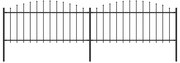 vidaXL Tuinhek met speren bovenkant (0,5-0,75)x3,4 m staal zwart