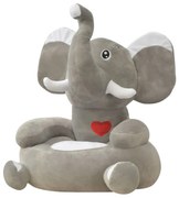 vidaXL Kinderstoel olifant pluche grijs