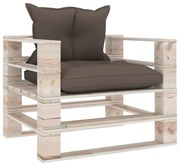 vidaXL Tuinbank met taupe kussens pallet grenenhout