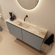 Mondiaz Ture DLux toiletmeubel 100cm smoke met wastafel frappe midden zonder kraangat