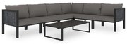 vidaXL 7-delige Loungeset met kussens poly rattan antraciet