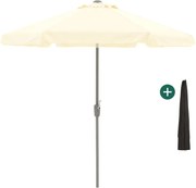 Parasol Shadowline Aruba | Inclusief hoes | Rond | 250cm | Met draaihendel | Wit | Kees Smit Tuinmeubelen