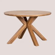 Ronde Tuintafel In Acaciahout (ø120 Cm) Cinzia Acacia Bruin - Sklum