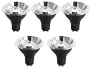 Set van 5 GU10 dimbare LED lamp 70mm 6.5W 600 lm 2700K