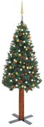 vidaXL Kerstboom met LED's en kerstballen smal 210 cm groen