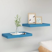 vidaXL Wandschappen zwevend 2 st 50x23x3,8 cm MDF blauw