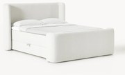 Bouclé boxspring bed Perla met opbergruimte