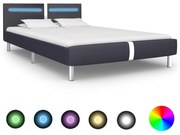 vidaXL Bedframe met LED kunstleer zwart 120x200 cm