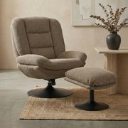 Fauteuil Met Voetensteun Bruin