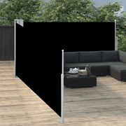 vidaXL Windscherm uittrekbaar 100x1000 cm zwart