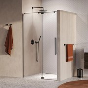 Brauer Stellar nisdeur met vaste wand 88.5-100cm gunmetal geborsteld PVD