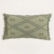 Katoenen Kussen (32x52 Cm) Susu Groen – Khaki - Sklum