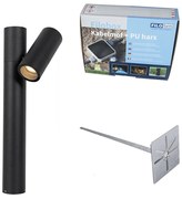 Buitenlamp zwart met grondpin en kabelmof 50cm IP44 - Solo Deluxe