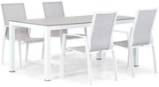 Tuinset 4 personen 180 cm Aluminium/textileen Wit Lifestyle Garden Furniture Ultimate/Margao