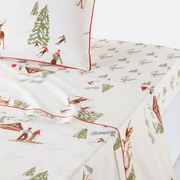 Plat laken in perkalkatoen, St Moritz