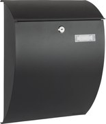 Practo Garden brievenbus Sheffield zwart - in gelakt staal - 16,5x31x40,5cm - RAL 7020 MAT