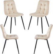 Set 4 Stuhl Fluwelen Stoelen