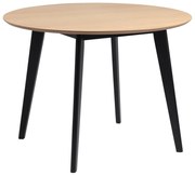 ROXY Natuurlijk eiken/zwart onderstel - RONDE TAFEL VOOR KEUKEN/EETKAMER RETRO