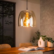 Moderne Hanglamp Amberkleurig Glas 35 Cm
