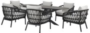 Arezzo San Francisco low dining tuinset 240x100xH69 cm 7 delig antraciet