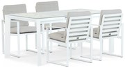 Tuinset 4 personen 180 cm Aluminium Wit Santika Furniture Santika
