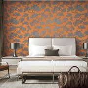 DUTCH WALLCOVERINGS Behang Pine Tree blauw en oranje