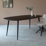 Deens Ovale Tafel Donkerbruin 220x100 Cm - 220 X 100cm.