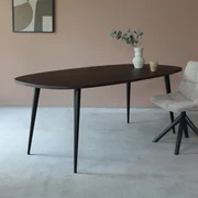 Deens Ovale Tafel Donkerbruin 220x100 Cm - 220 X 100cm.