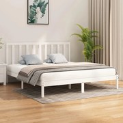 vidaXL Bedframe massief hout wit 180x200 cm 6FT Super King