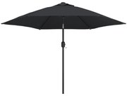 vidaXL Parasol met metalen paal 300 cm zwart