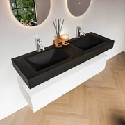 Zaro Alan badmeubel 140cm talc 1 lade met vrijhangende wastafel cloud dubbel 2 kraangaten urban