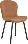 FIORA Terracotta (stof Apia 272)/zwart frame - MODERNE GESTOFFEERDE STOEL VOOR WOONKAMER/EETKAMER LOFT