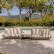 Tuinset Met 2 Modulaire 2-zitsbanken En Ombouwbare Bijzettafel Amaro Tapioca Beige - Bruin - Mokka - Sklum