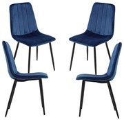 Set 4 Fluwelen Liny Stoelen