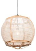 Stoffen Oosterse hanglamp bruin 50 cm - PascalOosters E27 Binnenverlichting Lamp