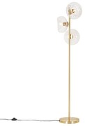 Art Deco vloerlamp goud met glas 3-lichts - Ayesha Art Deco E27 Binnenverlichting Lamp