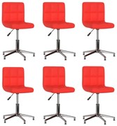 vidaXL Eetkamerstoelen draaibaar 6 st kunstleer rood