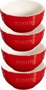 Staub Ceramique Kommenset 12cm / 4-delig, Kersenrood - Ceramique - Staub