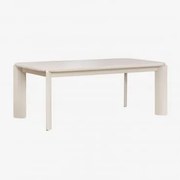 Rechthoekige Eettafel 200x100 Cm In Mdf Genève Tapioca Beige - Sklum